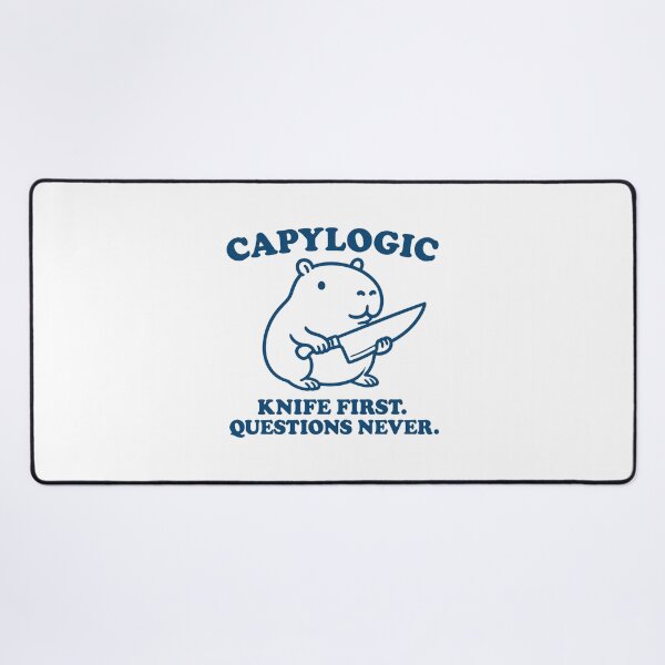 Item preview, Capylogic Capybara with Knife – Funny Memecore Design designed and sold by gunaone-design.