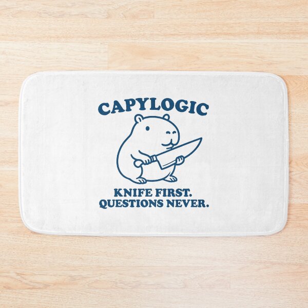 Item preview, Capylogic Capybara with Knife – Funny Memecore Design designed and sold by gunaone-design.