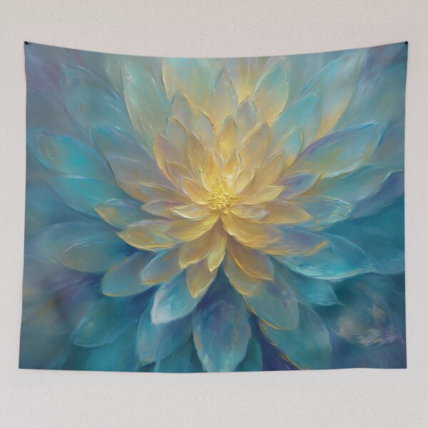 Item preview, Energy image of a blue lotus with a golden center designed and sold by monchie.
