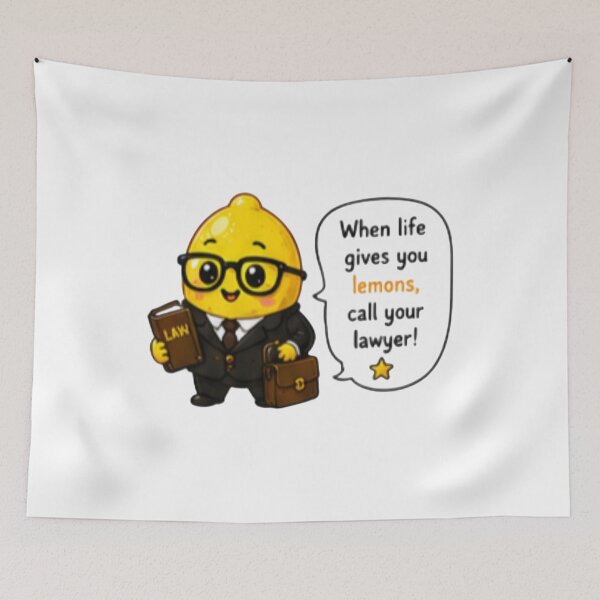 Item preview, Cute Funny Lemon Lawyer Call Your Lawyer designed and sold by DailyDoodlesBySumbul.