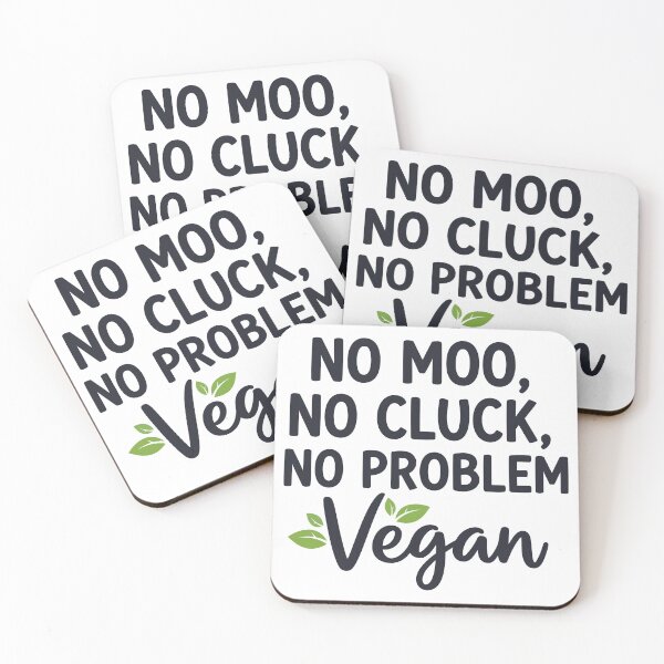 Item preview, No Moo No Cluck No Problem Vegan Animal Rights Slogan designed and sold by Amir Faysal.