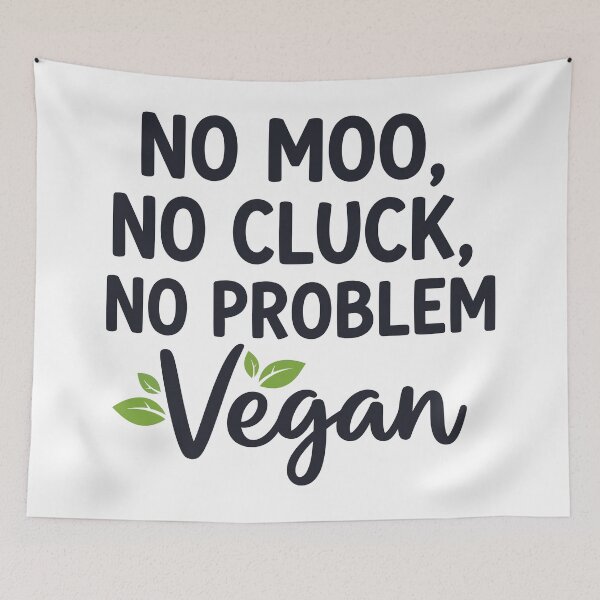Item preview, No Moo No Cluck No Problem Vegan Animal Rights Slogan designed and sold by Amir Faysal.