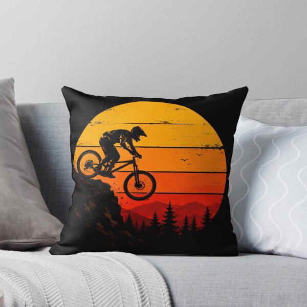 Item preview, Vintage Mountain Bike Sunset Wall Art | Downhill MTB Rider Silhouette | Mountain Biking Adventure Poster | Cyclist Gift designed and sold by AbstractAuraArt.