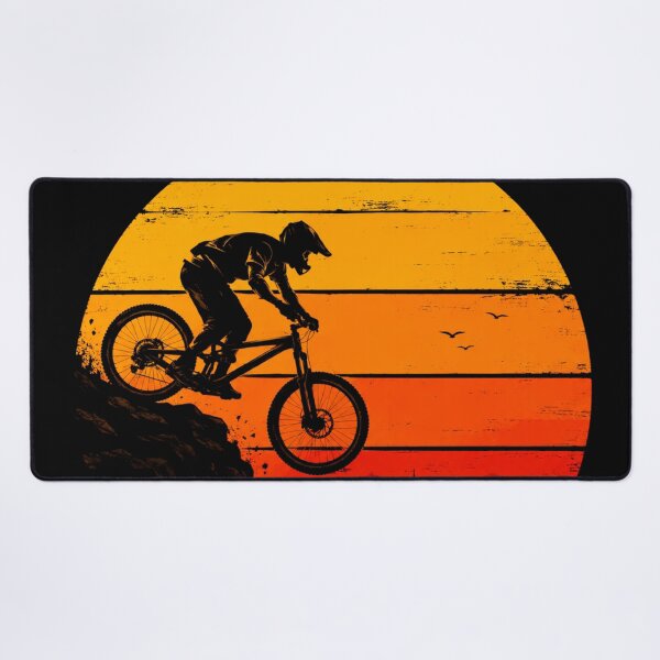 Item preview, Vintage Mountain Bike Sunset Wall Art | Downhill MTB Rider Silhouette | Mountain Biking Adventure Poster | Cyclist Gift designed and sold by AbstractAuraArt.