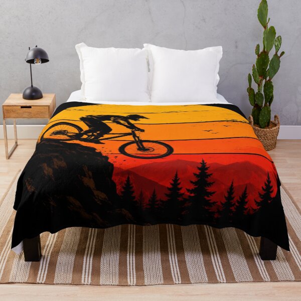 Item preview, Vintage Mountain Bike Sunset Wall Art | Downhill MTB Rider Silhouette | Mountain Biking Adventure Poster | Cyclist Gift designed and sold by AbstractAuraArt.