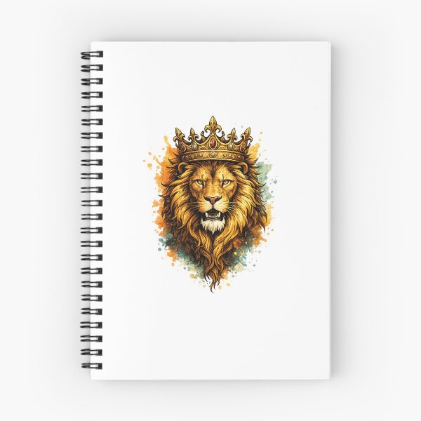 Item preview, Lion of Judah with elegant gold crown and watercolor splashes designed and sold by DVerse Studio.
