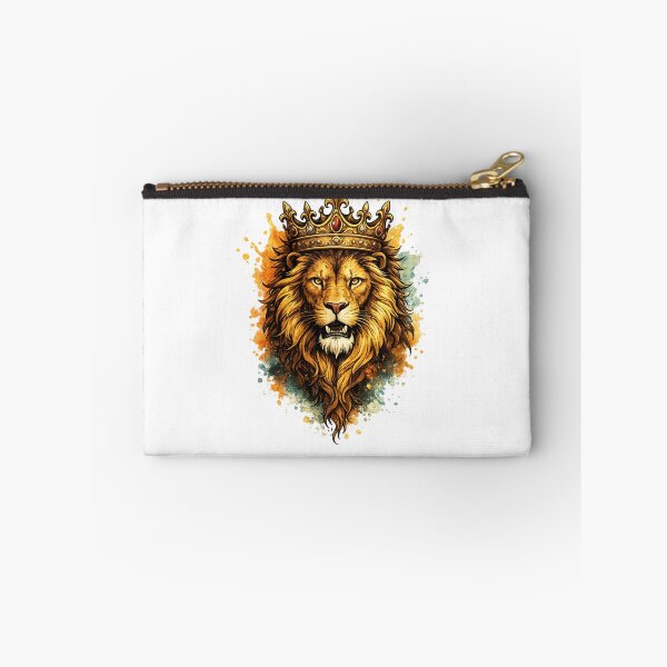 Item preview, Lion of Judah with elegant gold crown and watercolor splashes designed and sold by DVerse Studio.