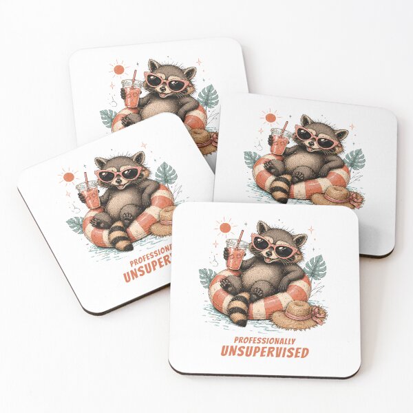 Item preview, Feral Girl Summer – Retro Pool Raccoon designed and sold by DonnaByPT.