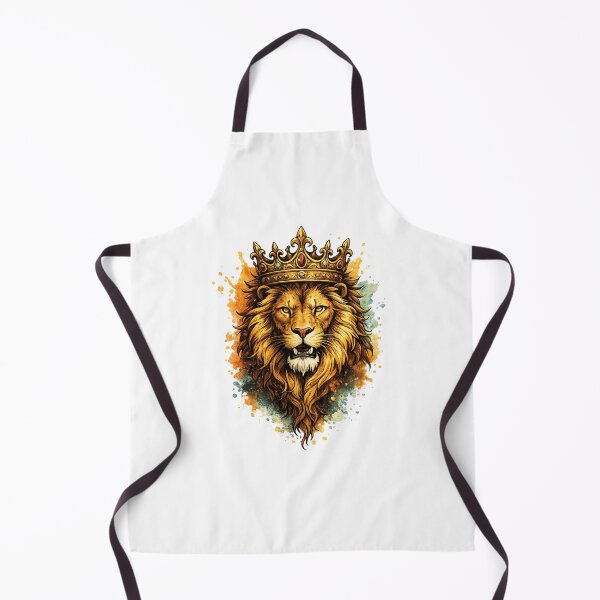 Item preview, Lion of Judah with elegant gold crown and watercolor splashes designed and sold by DVerse Studio.