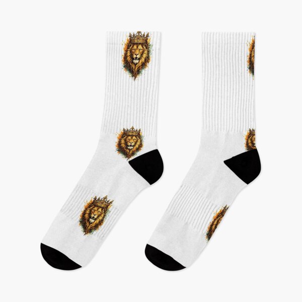 Item preview, Lion of Judah with elegant gold crown and watercolor splashes designed and sold by DVerse Studio.
