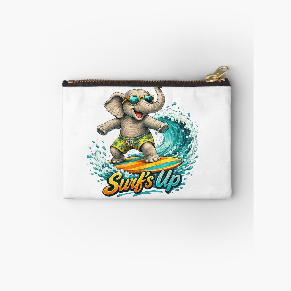 Item preview, Surf's Up – Funny Surfing Elephant Summer Design designed and sold by Lumivo Studio.