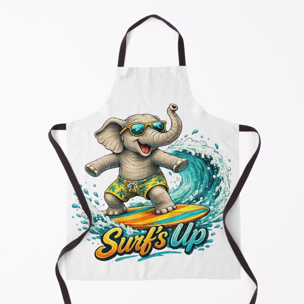 Item preview, Surf's Up – Funny Surfing Elephant Summer Design designed and sold by Lumivo Studio.