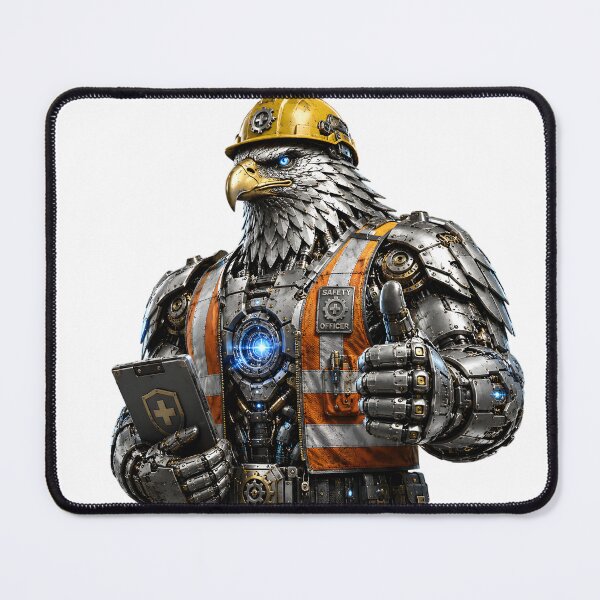 Item preview, Steel Eagle Safety Officer – Mechanical Industrial Eagle | Steel Workers Collection designed and sold by SteelCoat Studio.