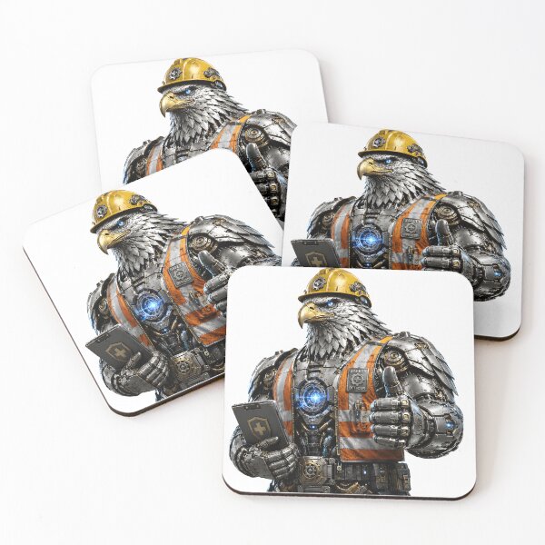 Item preview, Steel Eagle Safety Officer – Mechanical Industrial Eagle | Steel Workers Collection designed and sold by SteelCoat Studio.