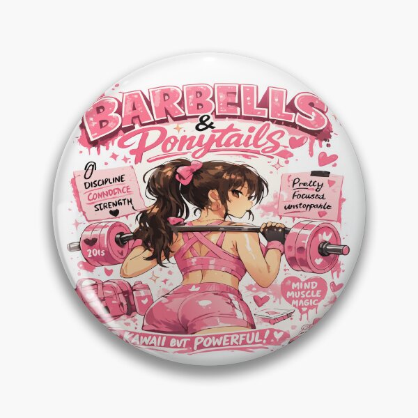 Item preview, Barbells and Ponytails Kawaii Anime Gym Girl Pink T-Shirt designed and sold by WORN.THOUGHTS.