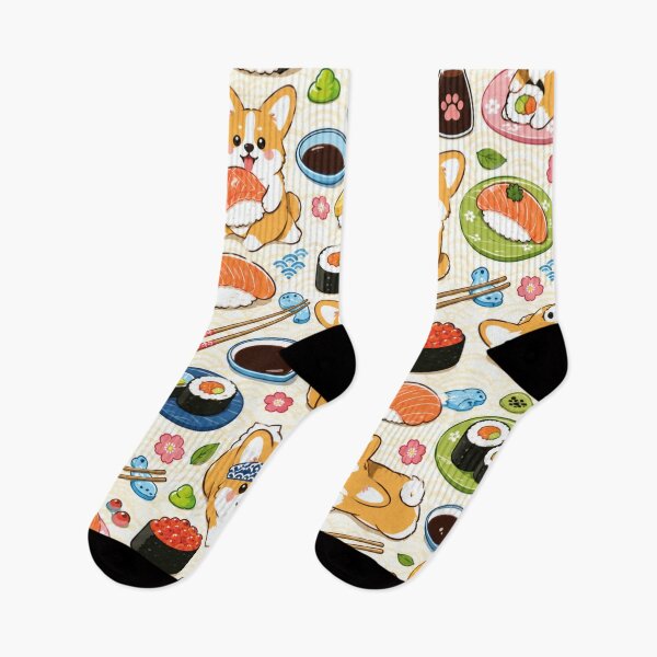 Item preview, Kawaii Corgi Sushi Seamless Pattern | Cute Japanese Food Wrapping Paper Design designed and sold by kawaii animal store (in Japan).