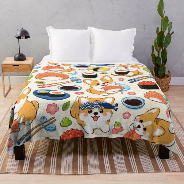 Item preview, Kawaii Corgi Sushi Seamless Pattern | Cute Japanese Food Wrapping Paper Design designed and sold by kawaii animal store (in Japan).