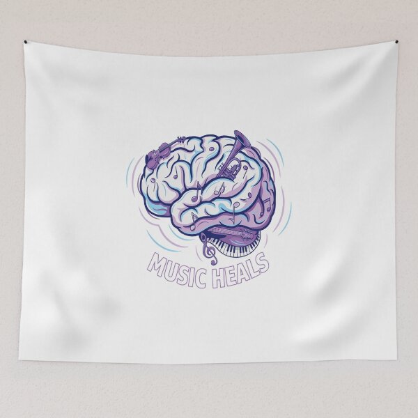 Item preview, Music Heals – Brain Instruments Music Therapy Design designed and sold by Midnight Veil Designs.