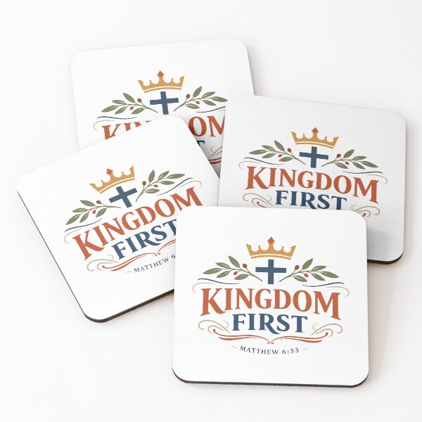 Item preview, Kingdom First Christian Crown Cross – Matthew 6:33 Bible Verse Art designed and sold by stylishdzign.