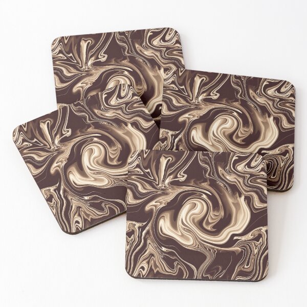 Item preview, Rich Chocolate Gold Liquid Marble Swirl Abstract Pattern designed and sold by CaramelCo.