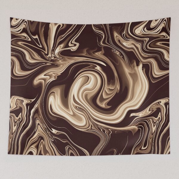 Item preview, Rich Chocolate Gold Liquid Marble Swirl Abstract Pattern designed and sold by CaramelCo.