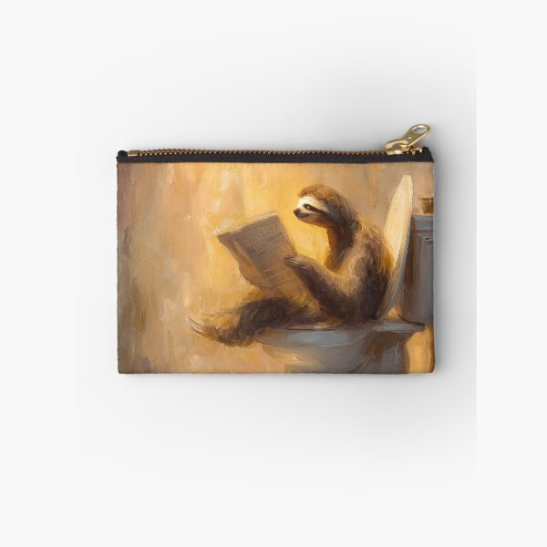 Item preview, Sloth reading newspaper on the toilet - Funny bathroom decor designed and sold by monchie.