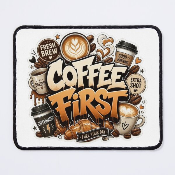 Item preview, COFFEE FIRST Graffiti Sticker | Cozy Coffee Lover Aesthetic | Barista Vinyl Decal designed and sold by Stylestickers55.