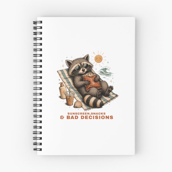 Item preview, Sunscreen Snacks and Bad Decisions – Beach Raccoon designed and sold by DonnaByPT.