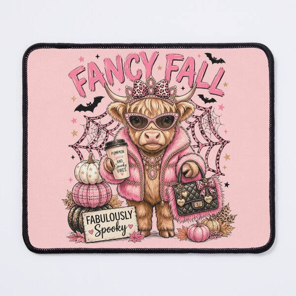 Item preview, Fancy Fall Pink Highland Cow Fabulously Spooky designed and sold by BreezifyDesignStudio.