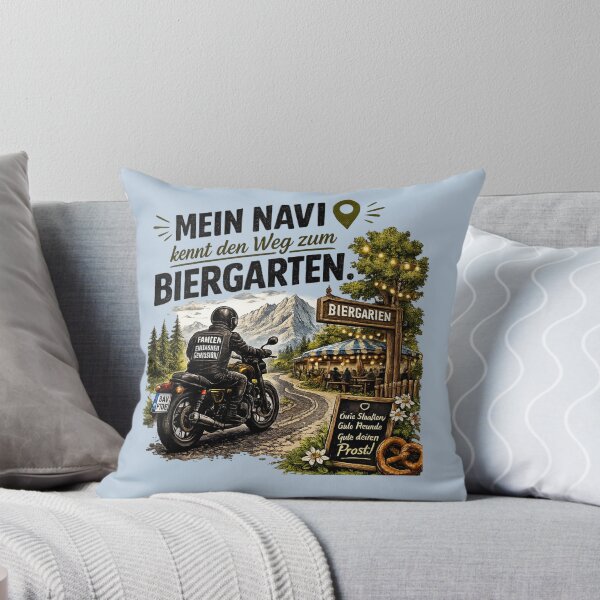 Item preview, Funny Bavarian Motorcycle Design – "Mein Navi kennt den Weg zum Biergarten" designed and sold by Alpine-Ink.