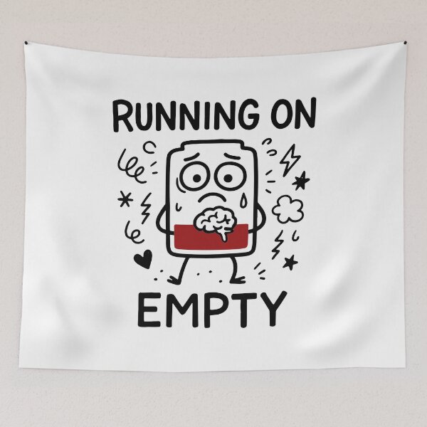 Item preview, Funny Running On Empty Low Battery designed and sold by gunaone-design.