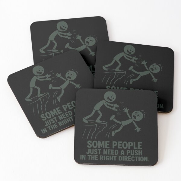 Item preview, Some People Just Need a Push in the Right Direction Funny Dark Humor Sarcastic Cliff Cartoon designed and sold by Ladys-Gents.