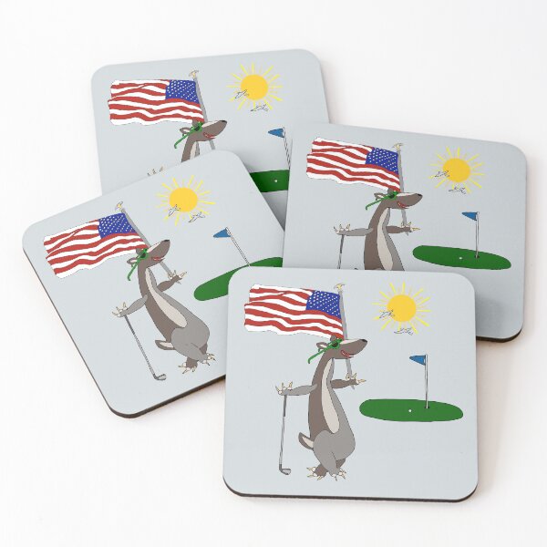 Item preview, Fun Animal Art -  Golfing Badger designed and sold by Colleen Macomber.
