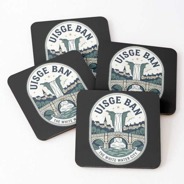 Item preview, Vintage Travel Emblem Uisge Ban Waterfall City designed and sold by k3rstman1.