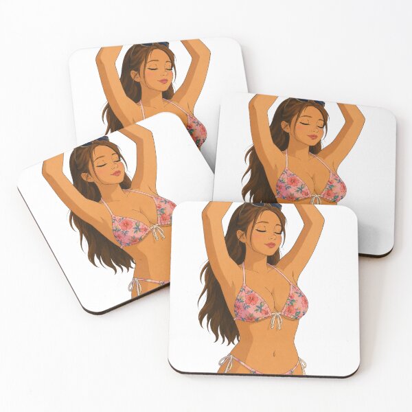Item preview, Summer Bikini Pin-Up | Floral Swimsuit Beauty | Classic Western Animation Style designed and sold by  Hollow Moon Studios..