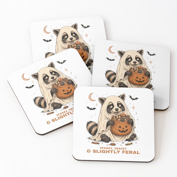 Item preview, Spooky Snacky and Slightly Feral – Ghost Raccoon designed and sold by DonnaByPT.