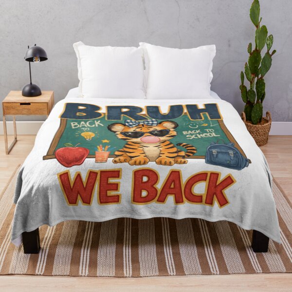 Item preview, Bruh We Back Tiger School Chalkboard Typography designed and sold by Oddifys.