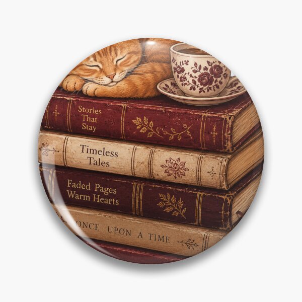 Item preview, Sleeping Cat on Vintage Books designed and sold by InkPixell.