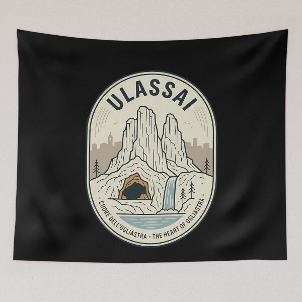 Item preview, Ulassai Sardinia Italy Vintage Travel Emblem designed and sold by k3rstman1.