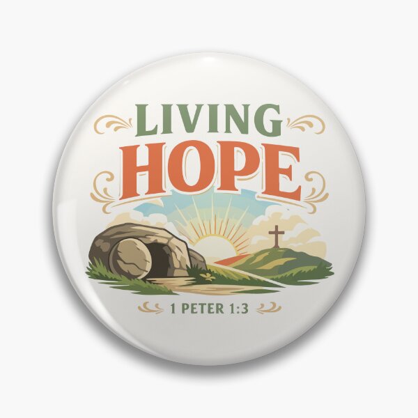 Item preview, Living Hope Christian Resurrection Sunrise – 1 Peter 1:3 Bible Verse Art designed and sold by stylishdzign.