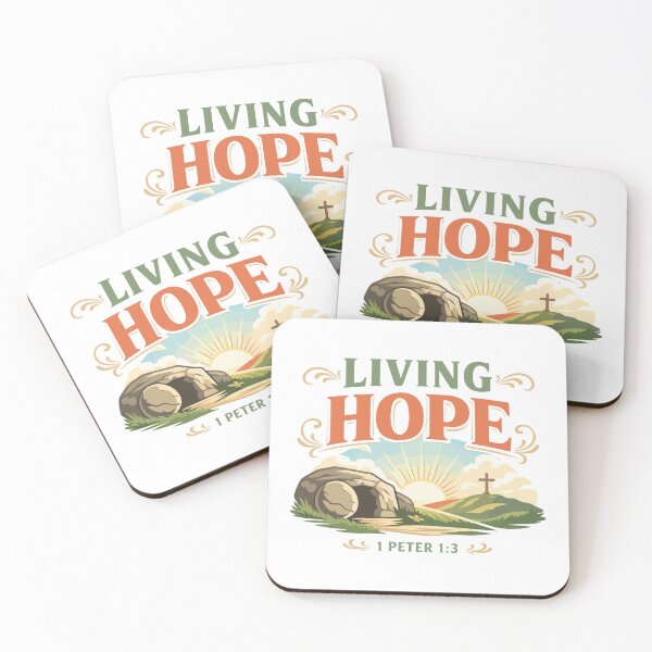 Item preview, Living Hope Christian Resurrection Sunrise – 1 Peter 1:3 Bible Verse Art designed and sold by stylishdzign.