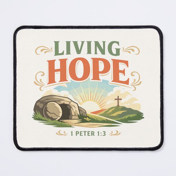 Item preview, Living Hope Christian Resurrection Sunrise – 1 Peter 1:3 Bible Verse Art designed and sold by stylishdzign.