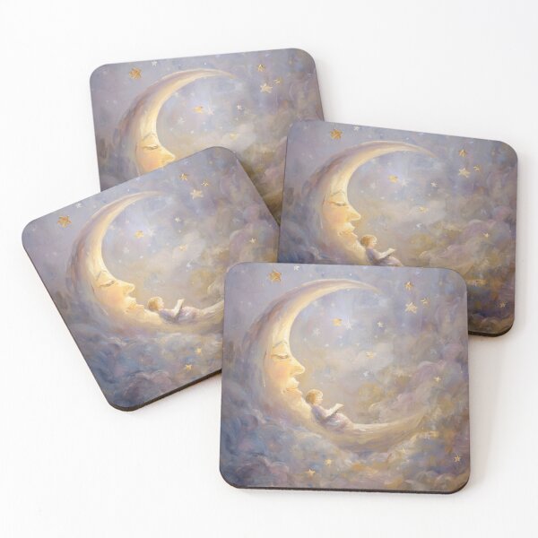 Item preview, Boy on a Crescent Moon - Bedtime Story designed and sold by monchie.