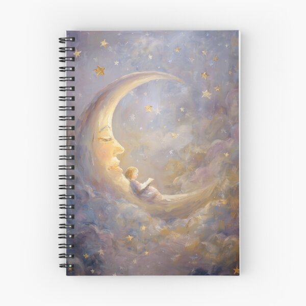 Item preview, Boy on a Crescent Moon - Bedtime Story designed and sold by monchie.