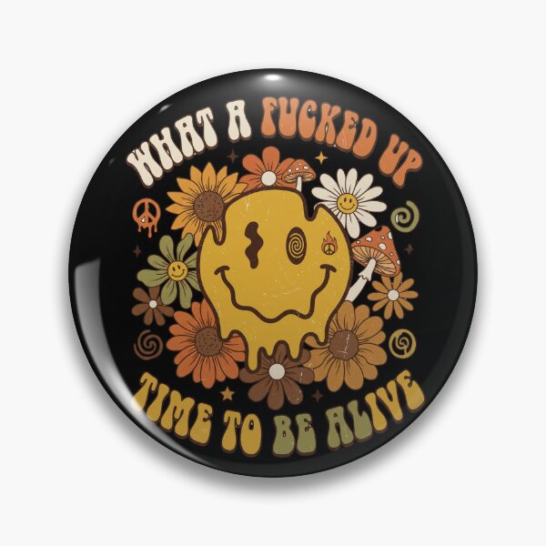 Item preview, What A Fucked Up Time To Be Alive - Groovy 70s Melting Face & Sarcastic Dark Humor designed and sold by kndcreative.