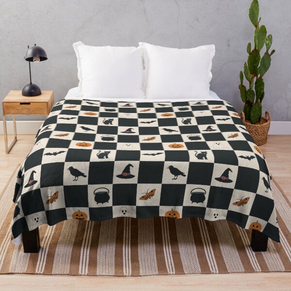 Item preview, Cute Vintage Halloween Checkerboard Pattern designed and sold by wildridgestudio.