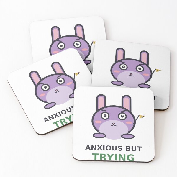 Item preview, Anxious But Trying — Cute Bunny Anxiety Design, Funny Gift For Anxious Friends designed and sold by QuirkyCartel.