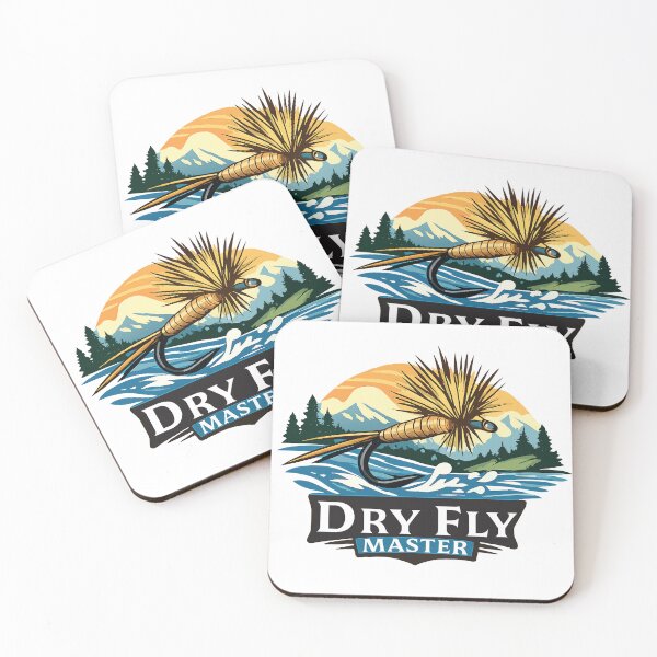 Item preview, Fly fishing illustration, logo style, text "Dry Fly Master". designed and sold by Art-Horizon.