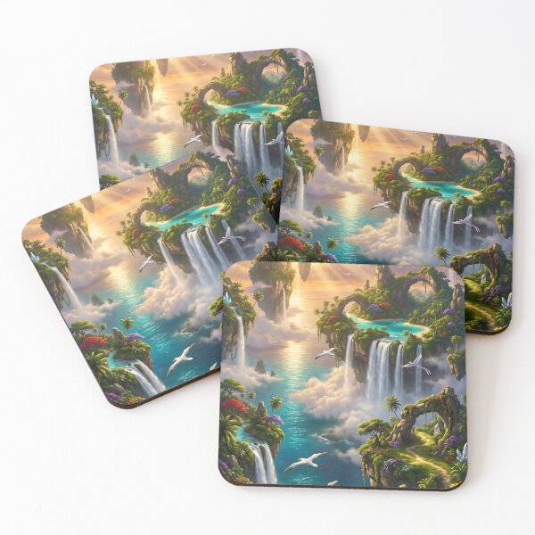 Item preview, Surreal Floating Tropical Island Sunrise Paradise designed and sold by Itsheartshop.