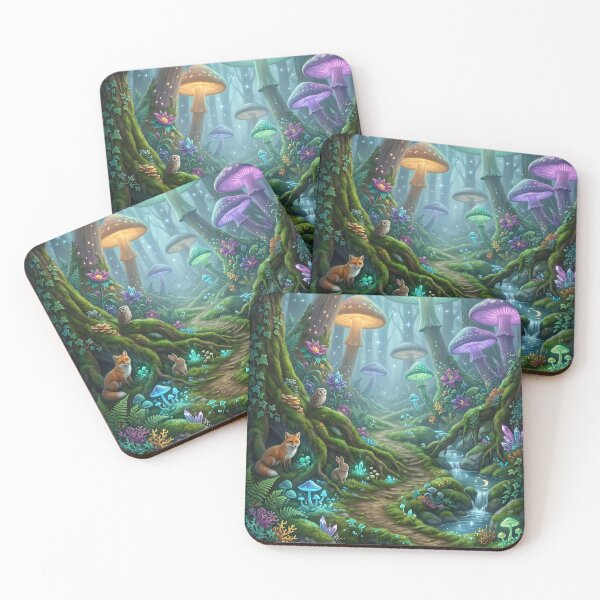Item preview, Bioluminescent Mushroom Forest Magical Woodland Kingdom designed and sold by Itsheartshop.